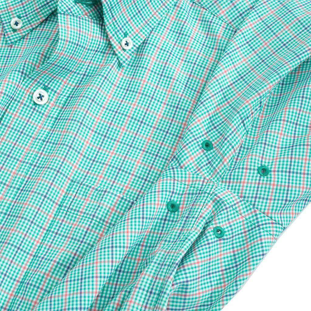 Edisto Island Plaid Intercoastal Performance Shirt in Tropical Palm by Southern Tide - Country Club Prep