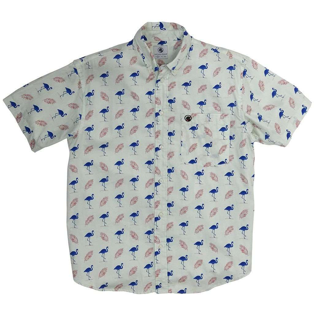 Flamingo Social Shirt in Moss by Southern Proper - Country Club Prep
