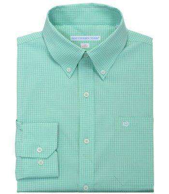 Fortune Hills Plaid Tailored Sport Shirt in Bermuda Teal by Southern Tide - Country Club Prep