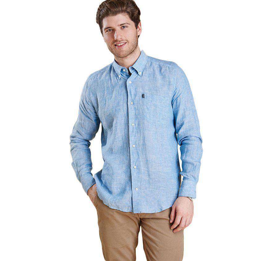 Frank Tailored Fit Button Down in Blue by Barbour - Country Club Prep