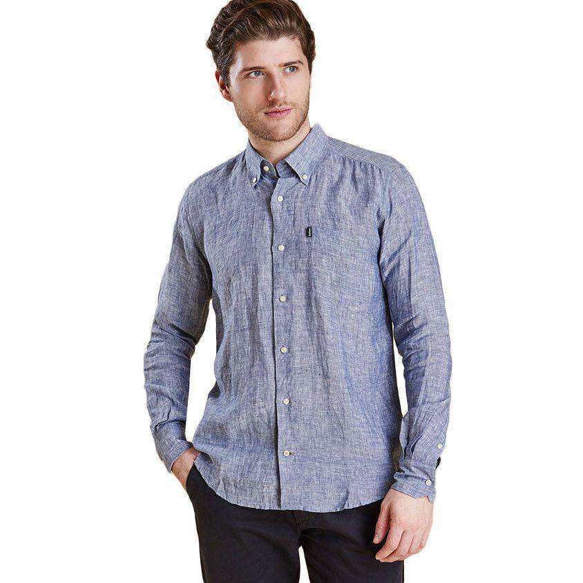 Frank Tailored Fit Button Down in Navy by Barbour - Country Club Prep