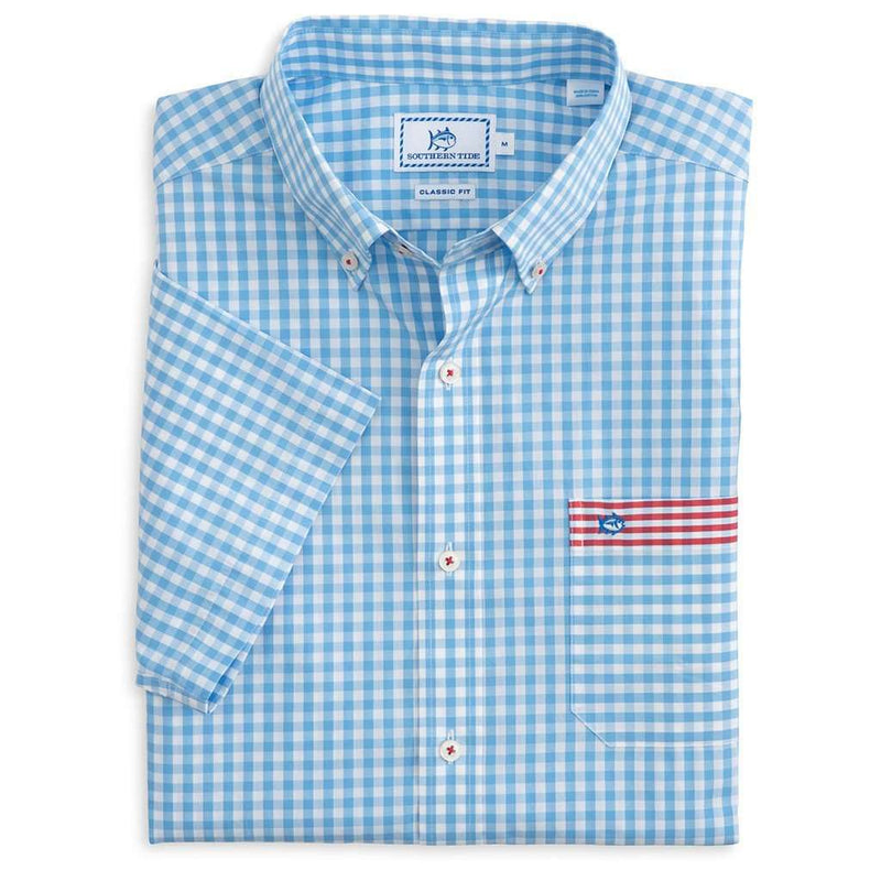 Freedom Gingham Short Sleeve Sport Shirt by Southern Tide - Country Club Prep