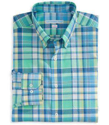 Full Throttle Tailored Sport Shirt in Starboard Plaid by Southern Tide - Country Club Prep