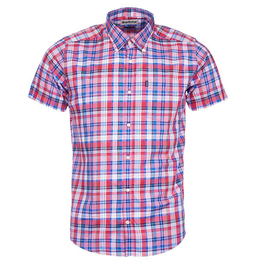 Gerald Short Sleeve Tailored Fit Shirt in Rich Red by Barbour - Country Club Prep