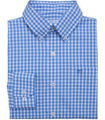 Gingham Tailored Sport Shirt in Charting Blue by Southern Tide - Country Club Prep