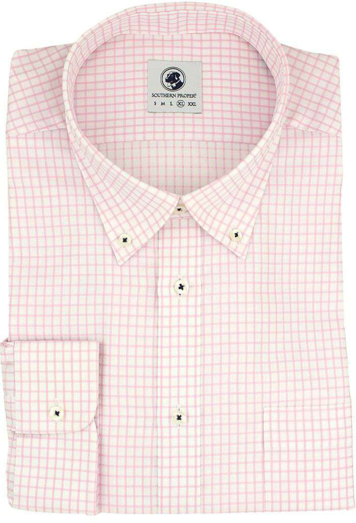 Southern Proper Goal Line Shirt in Pink Tattersall – Country Club Prep