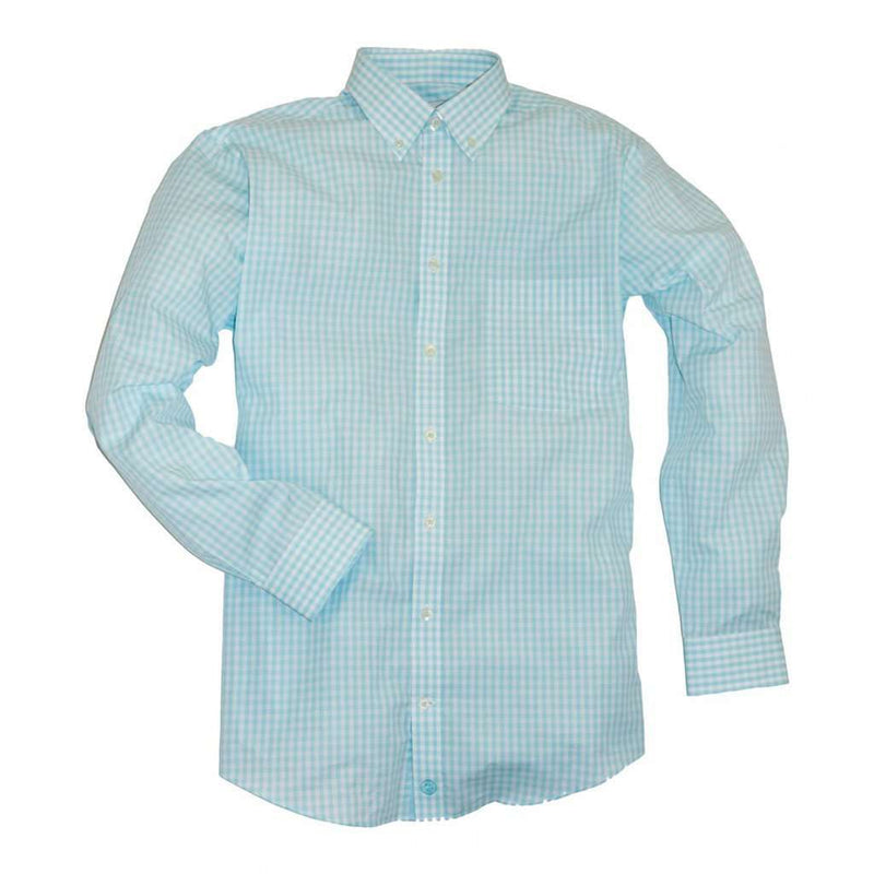 Goal Line Shirt in Pool Gingham by Southern Proper - Country Club Prep