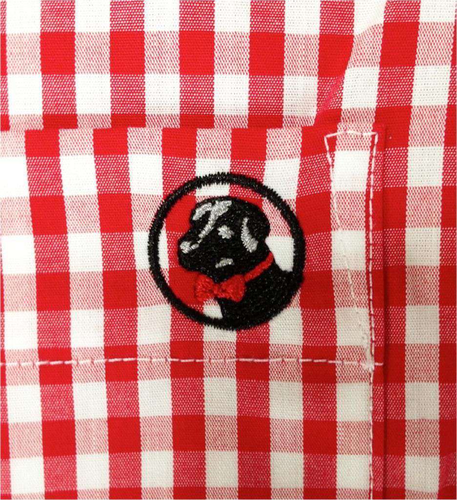 Goal Line Shirt in Red Gingham by Southern Proper - Country Club Prep