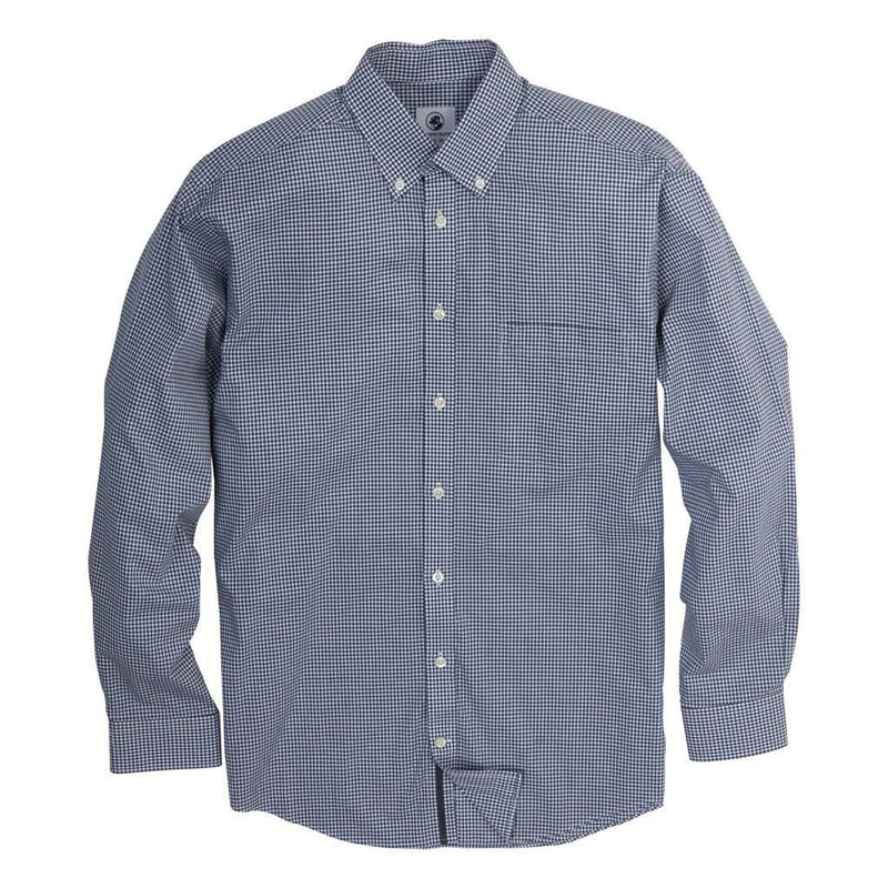 Goal Line Shirt in Surf Micro Gingham by Southern Proper - Country Club Prep