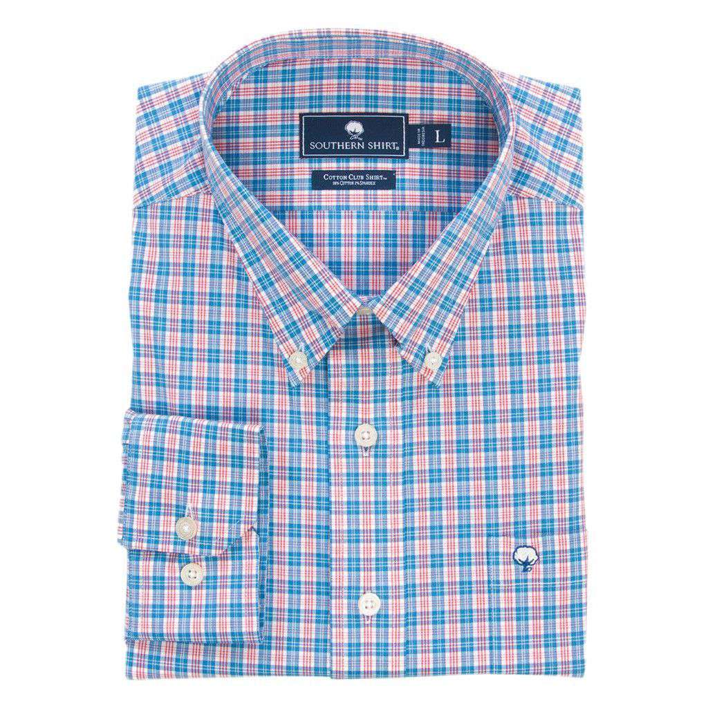 Harbor Plaid Cotton Club Shirt in Harbor Blue by The Southern Shirt Co. - Country Club Prep