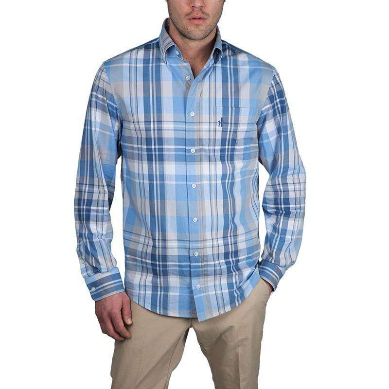 Light Weight Plaid Button-Down in Blue Bird by Johnnie-O - Country Club Prep