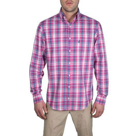 Light Weight Plaid Button-Downs in Poppin' Pink by Johnnie-O - Country Club Prep