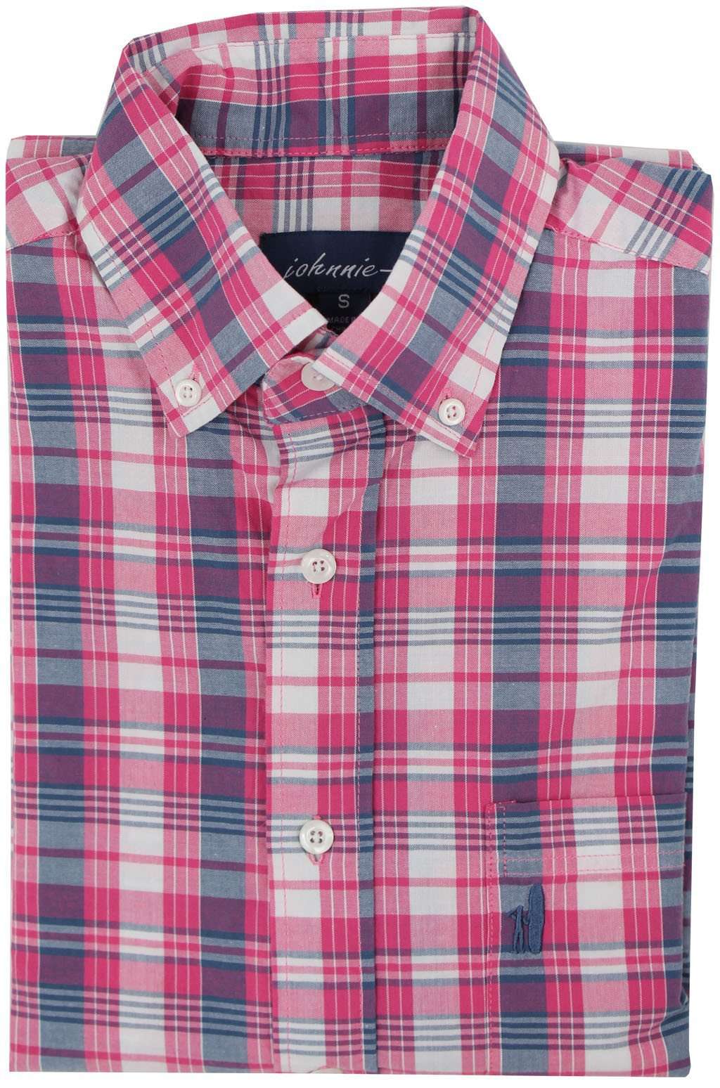Light Weight Plaid Button-Downs in Poppin' Pink by Johnnie-O - Country Club Prep