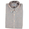 Linen Button Down in Orange and Blue Multi Check by Country Club Prep - Country Club Prep