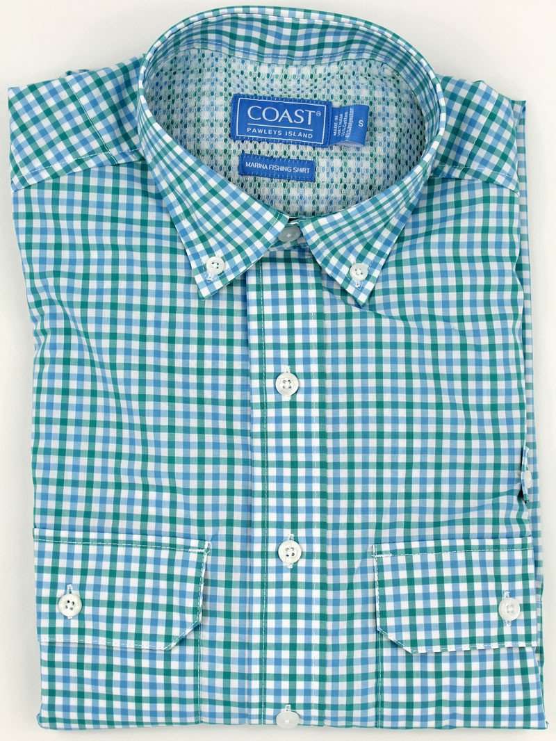 Marina Fishing Shirt in Ballyhoo Blue by Coast - Country Club Prep