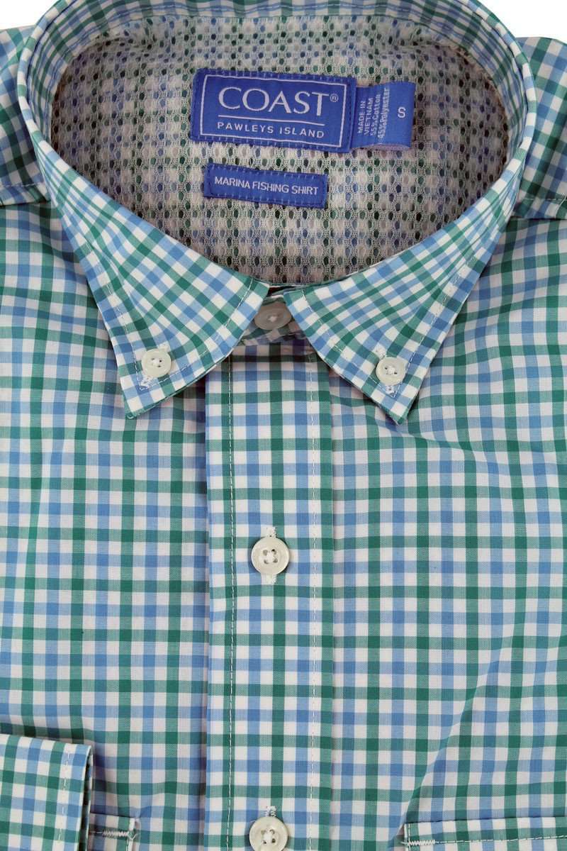 Marina Fishing Shirt in Ballyhoo Blue by Coast - Country Club Prep