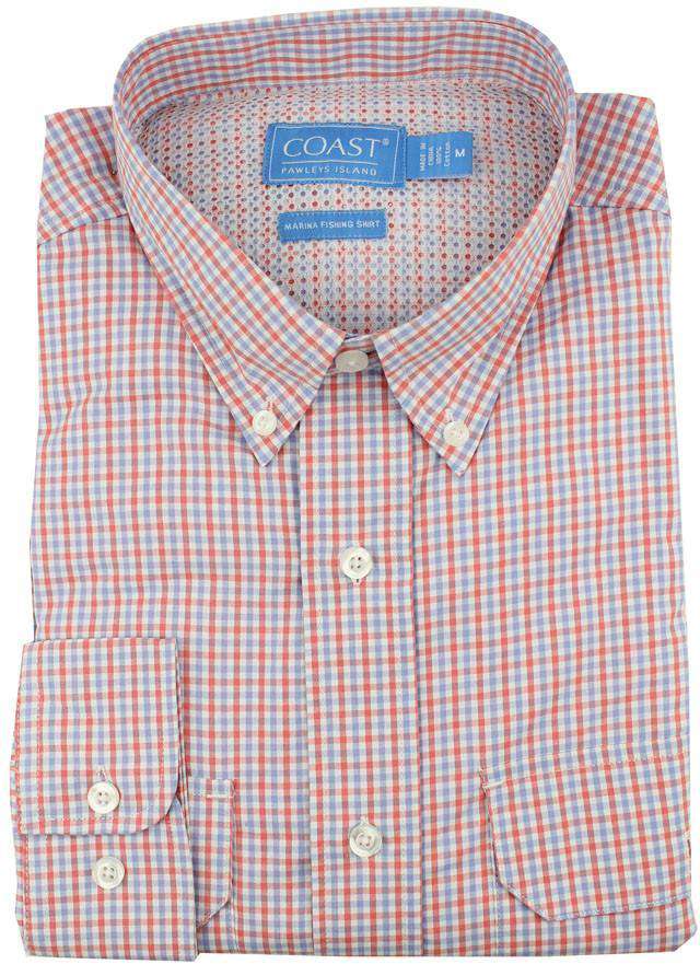 Marina Fishing Shirt in Coral Reef Tattersall by Coast - Country Club Prep