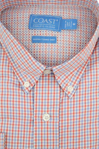 Marina Fishing Shirt in Coral Reef Tattersall by Coast - Country Club Prep