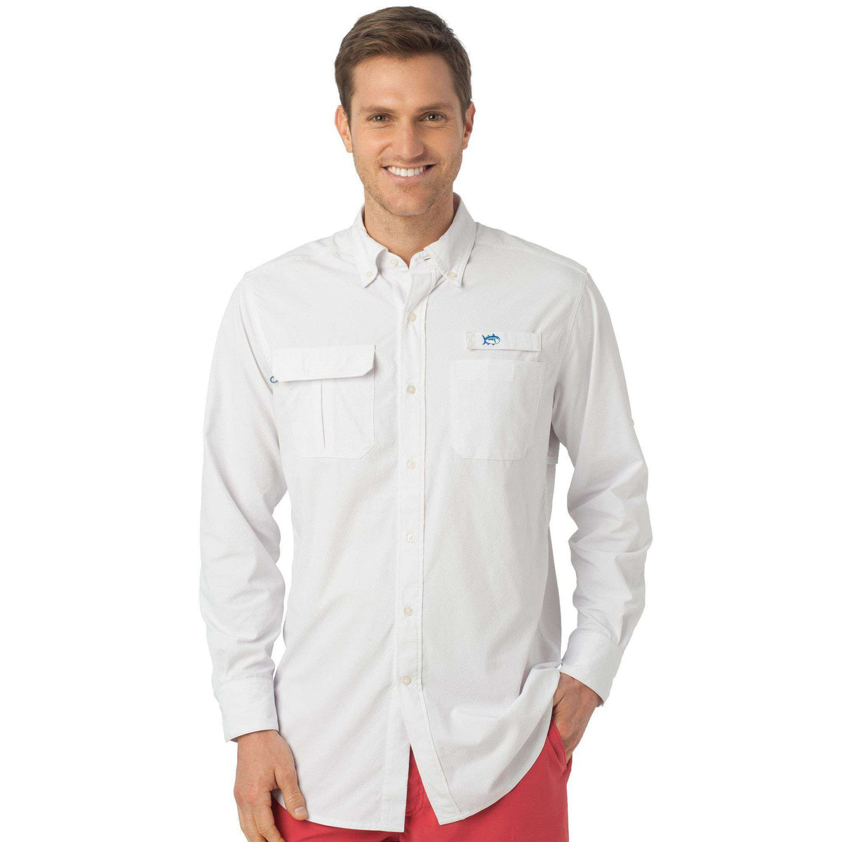 Marlin Check Fishing Shirt in Classic White by Southern Tide - Country Club Prep