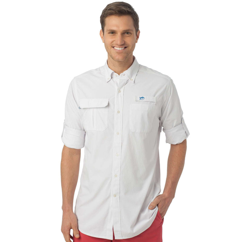 Marlin Check Fishing Shirt in Classic White by Southern Tide - Country Club Prep