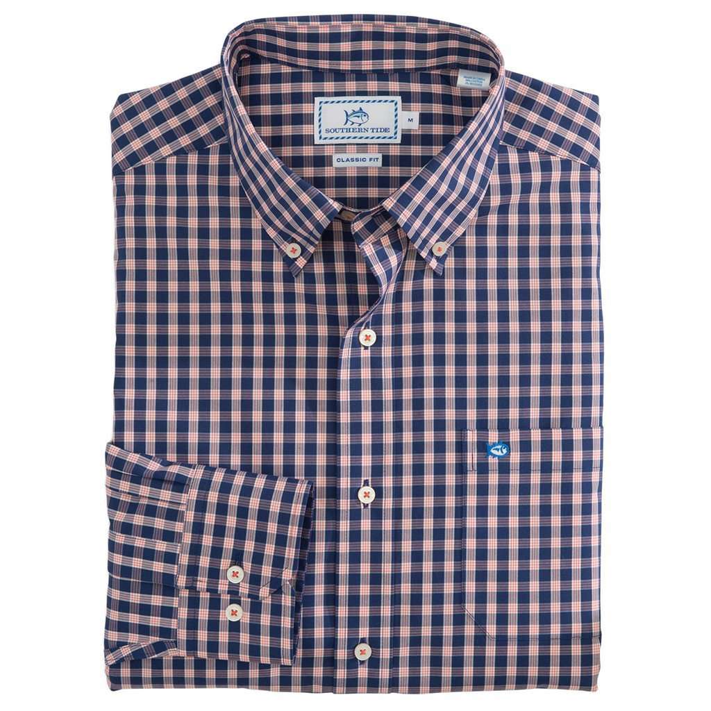 Mt. Pleasant Plaid Sport Shirt in Blue Night by Southern Tide Country