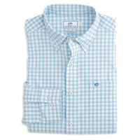 Nassau Gingham Intercoastal Performance Shirt in Sky Blue by Southern Tide - Country Club Prep