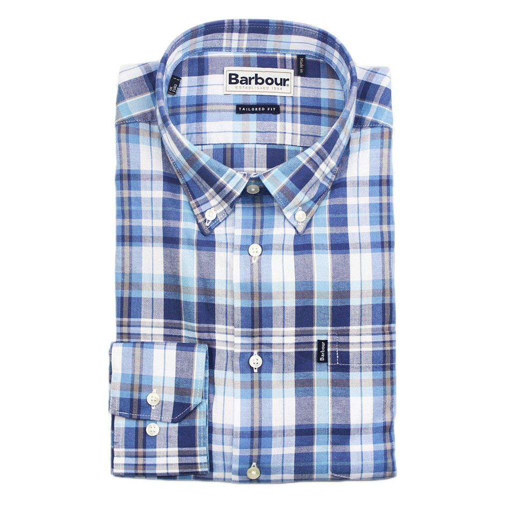 Orson Tailored Fit Button Down in Navy by Barbour - Country Club Prep