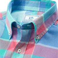 Osceloa Plaid Classic Fit Sport Shirt in Seaglass Blue by Southern Tide - Country Club Prep