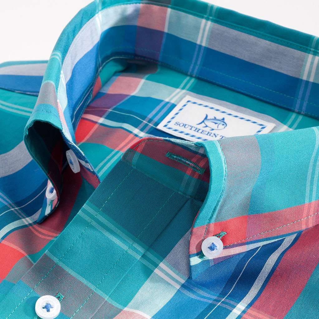 Outrank Plaid Sport Shirt in Atlas Green by Southern Tide - Country Club Prep