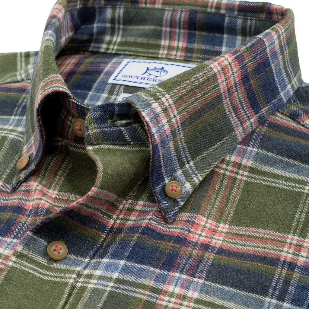 Pisgah Plaid Sport Shirt in Dark Sage by Southern Tide - Country Club Prep