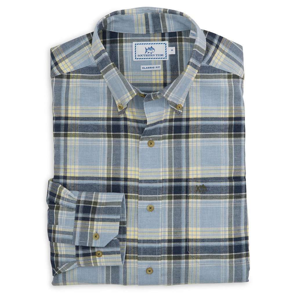 Pisgah Plaid Sport Shirt in Tsunami Grey by Southern Tide - Country Club Prep