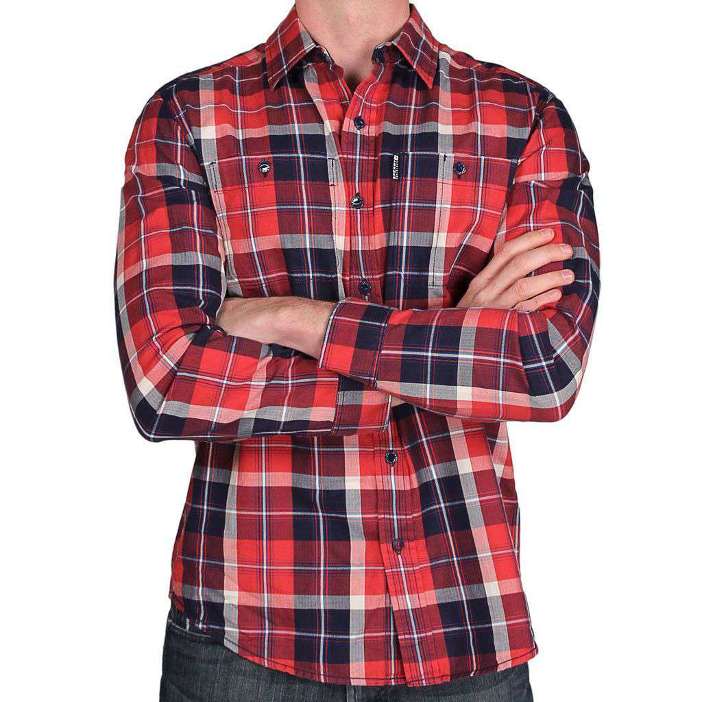 Plaid Shirt in Red and Navy by Sperry - Country Club Prep