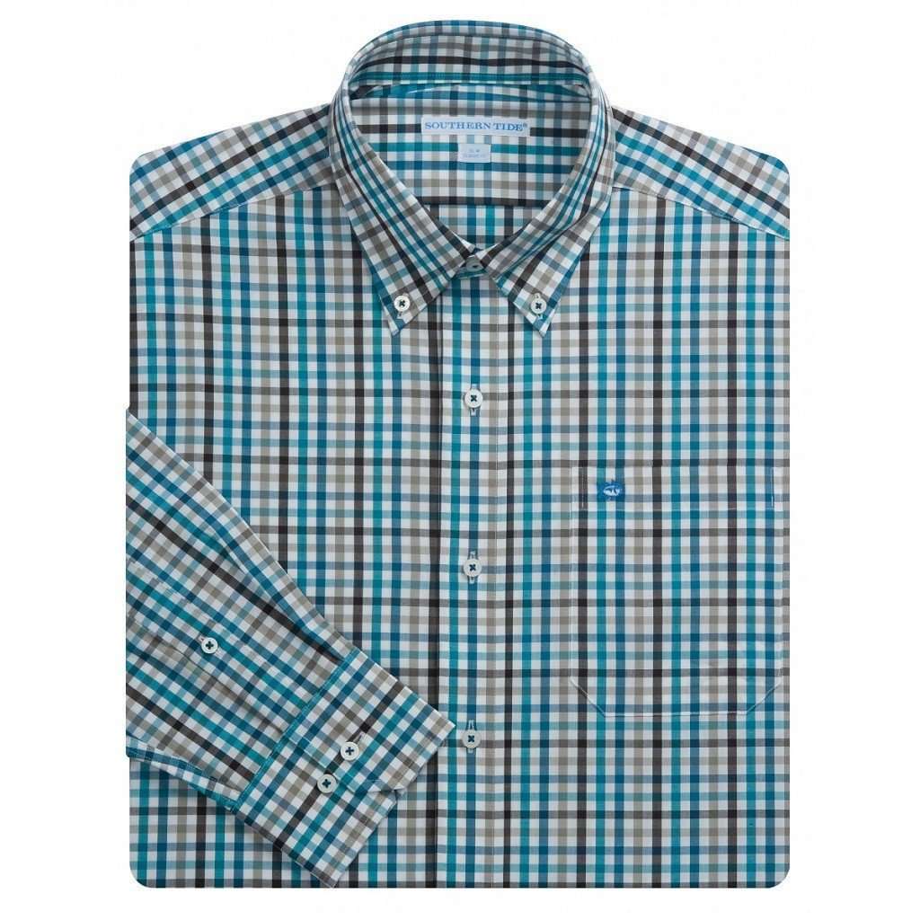 Reedy River Check Sport Shirt in High Water by Southern Tide - Country Club Prep