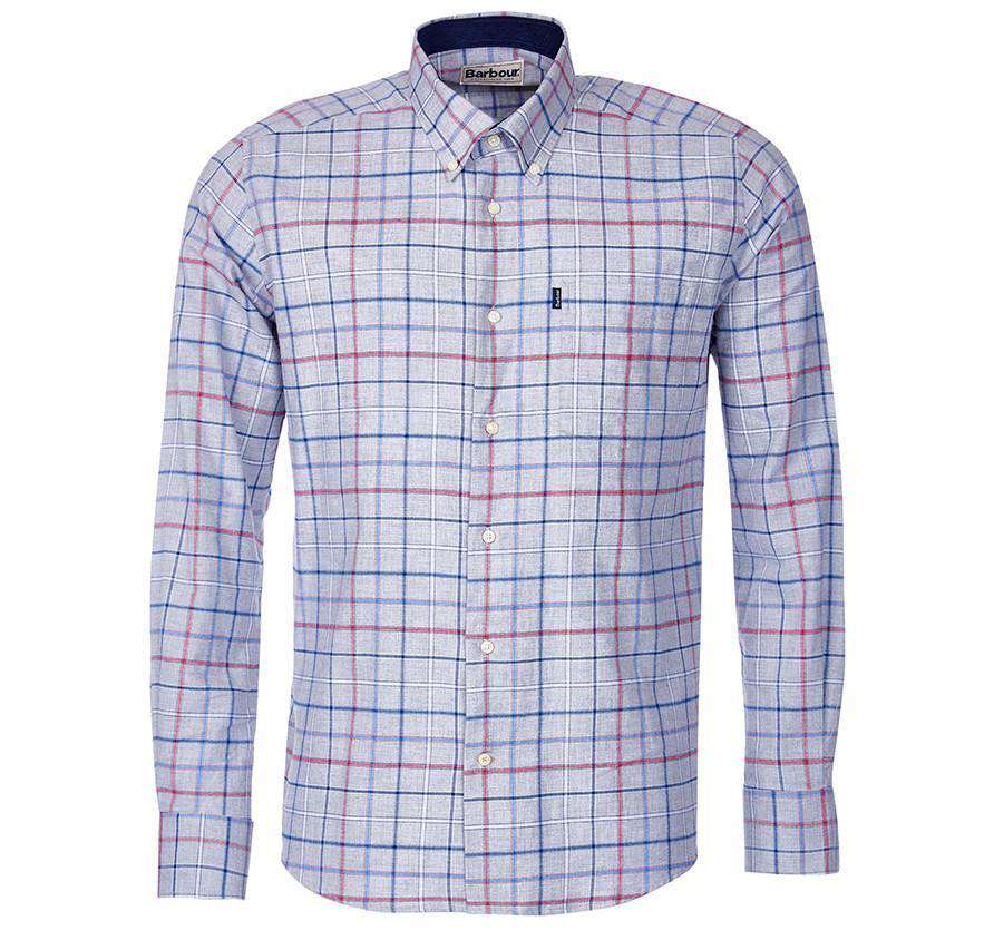 Ronald Tailored Fit Button Down in Grey Marl by Barbour - Country Club Prep