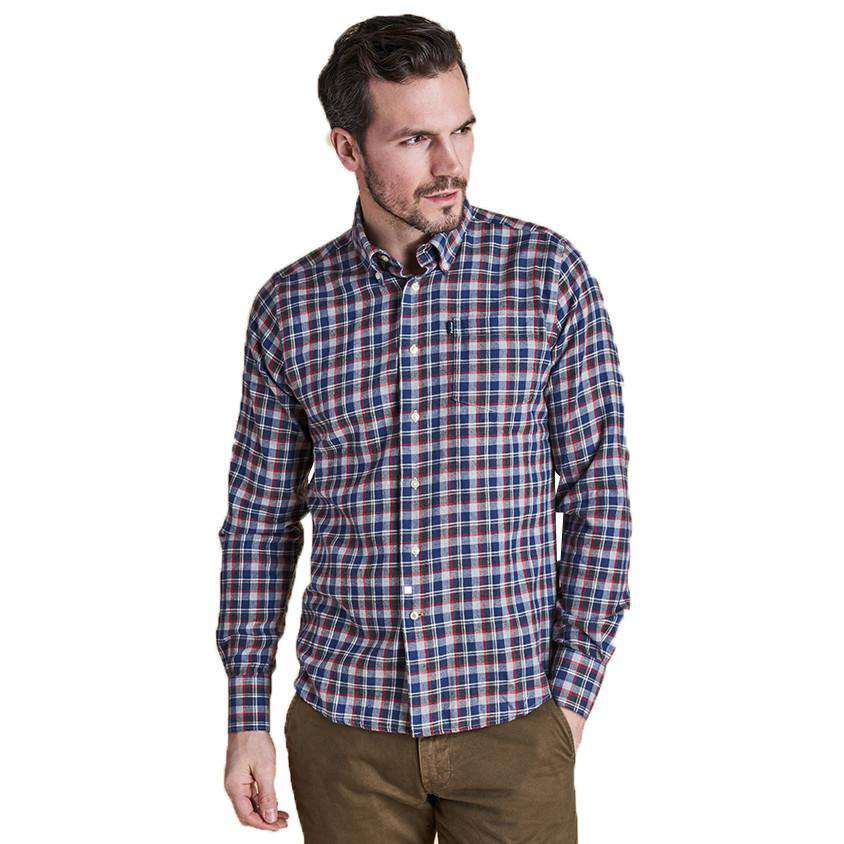 Barbour Rory Tailored Fit Button Down in Grey Marl – Country Club Prep
