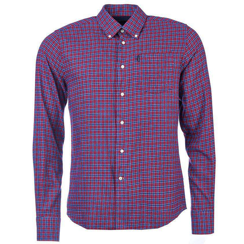 Rory Tailored Fit Button Down in Rich Red by Barbour - Country Club Prep