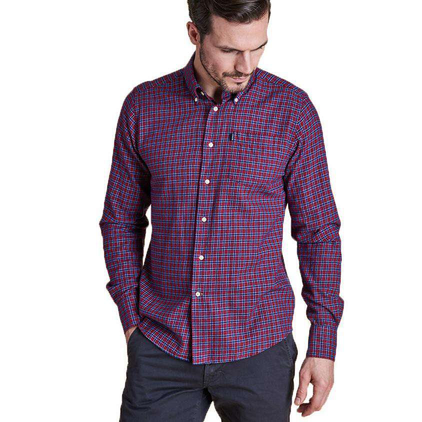 Rory Tailored Fit Button Down in Rich Red by Barbour - Country Club Prep