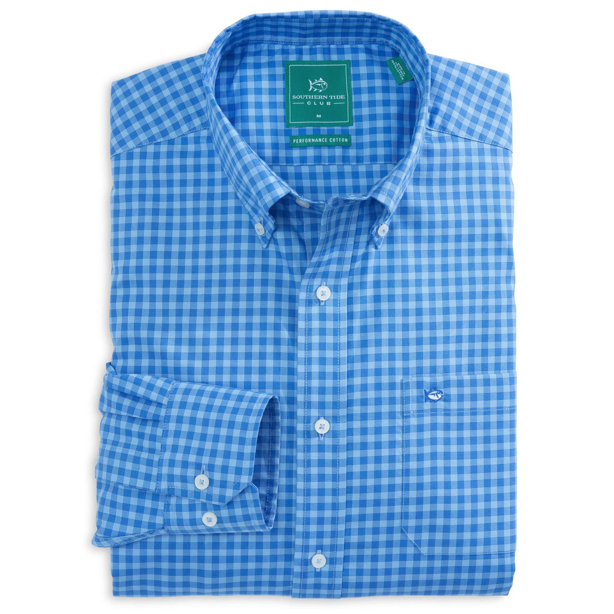 Sage Valley Check Performance Sport Shirt in Blue Stream by Southern Tide - Country Club Prep