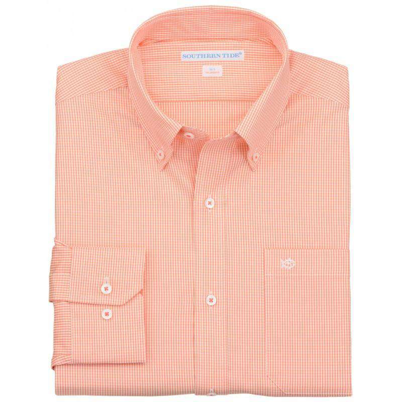 Sea Island Check Classic Fit Sport Shirt in Coral Beach by Southern Tide - Country Club Prep