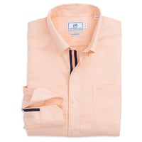 Seafaring Micro Gingham Sport Shirt in Peach Fizz by Southern Tide - Country Club Prep