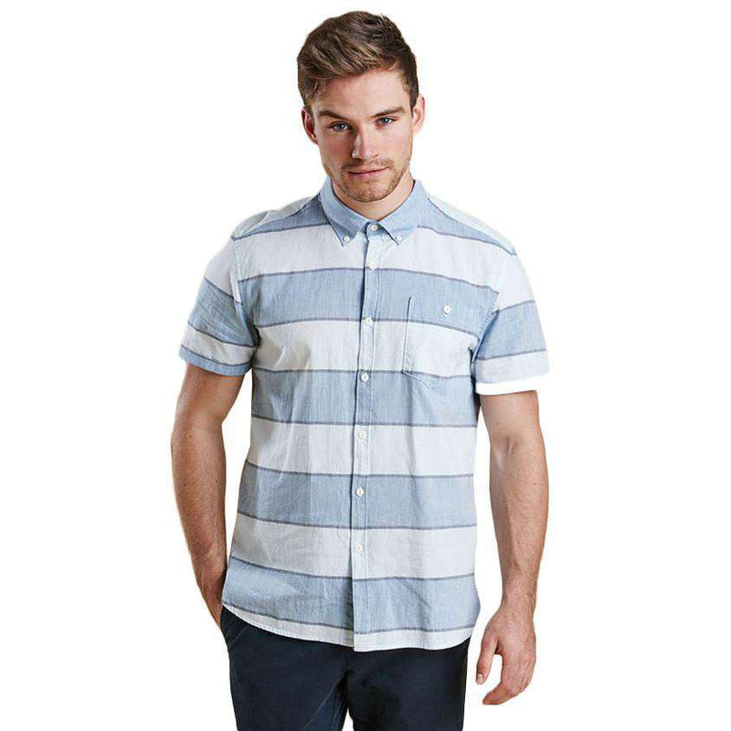 Barbour Short Sleeve Slim Fit Button Down in Chambray – Country Club Prep