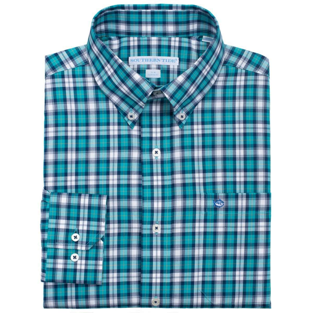 Sonar Plaid Classic Fit Sport Shirt in Gulfstream by Southern Tide - Country Club Prep