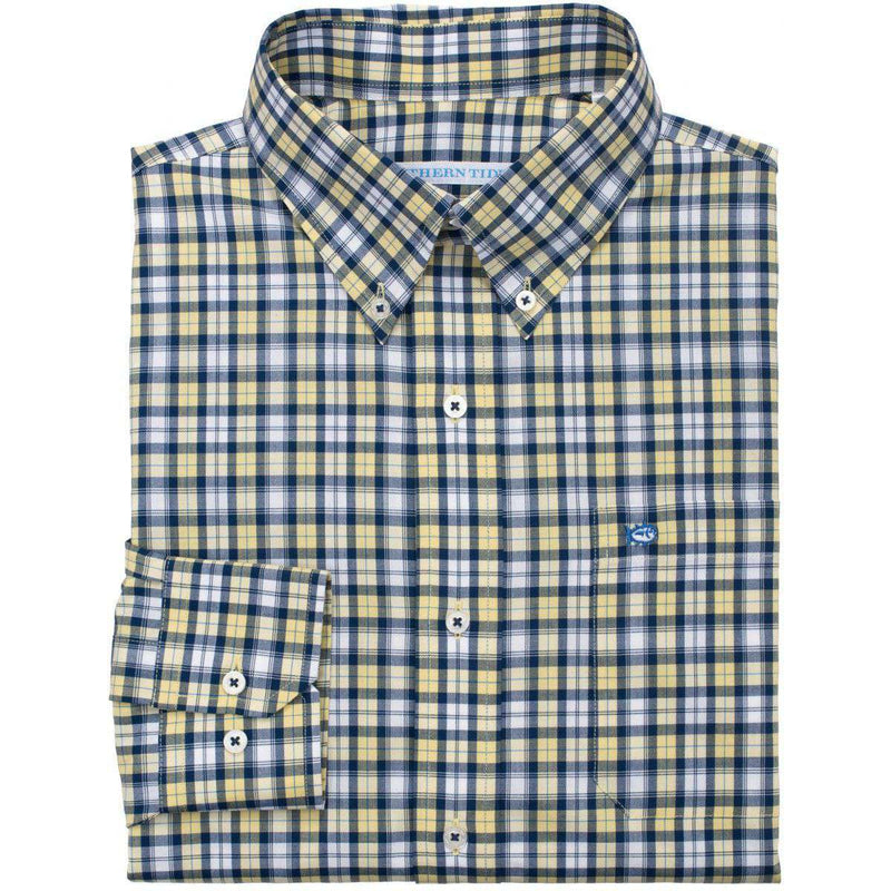 Sonar Plaid Classic Fit Sport Shirt in Sunshine by Southern Tide - Country Club Prep