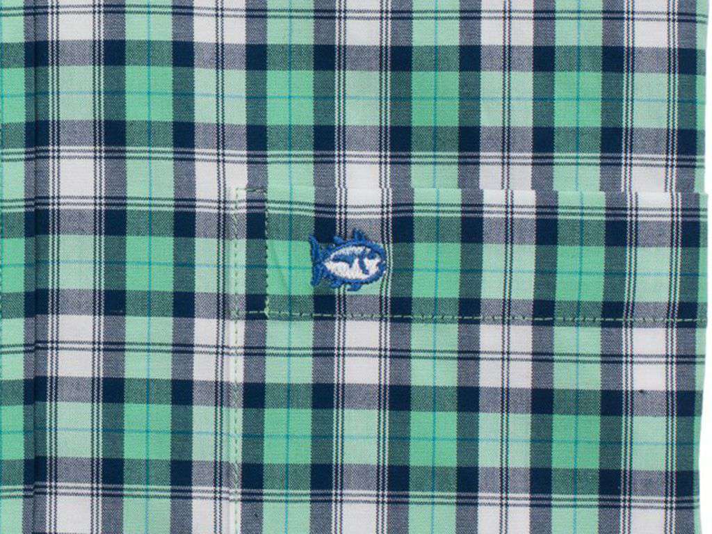Sonar Plaid Sport Shirt in Starboard Green by Southern Tide - Country Club Prep