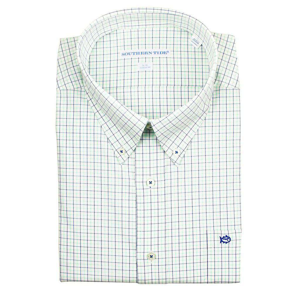 Sonar Plaid Sport Shirt in Starboard White by Southern Tide - Country Club Prep