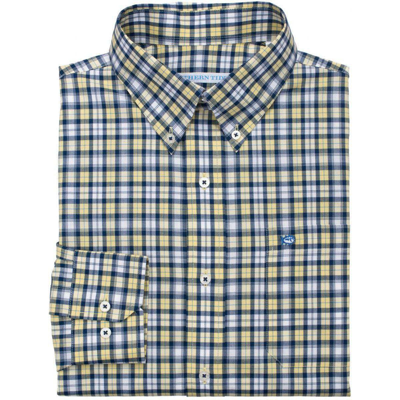 Sonar Plaid Tailored Sport Shirt in Sunshine by Southern Tide - Country Club Prep