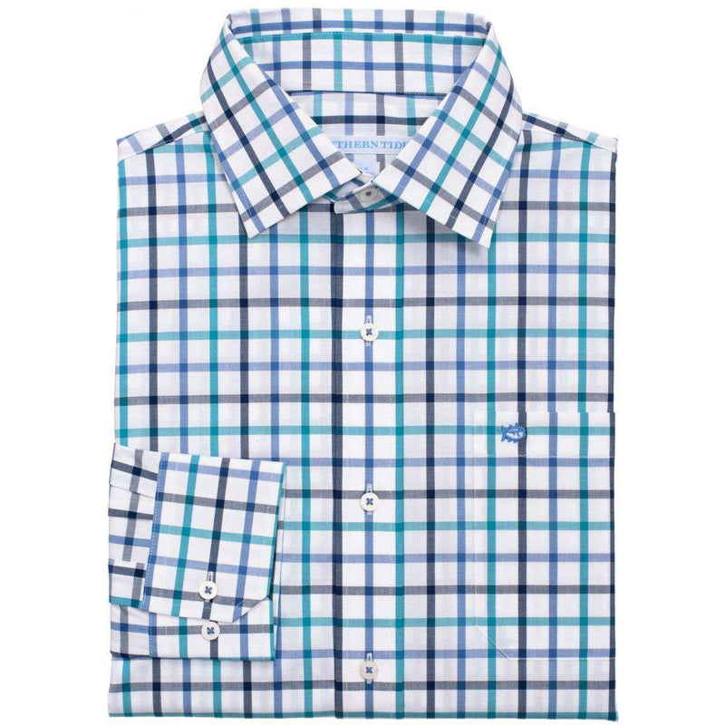South Channel Plaid Classic Fit Sport Shirt in Gulfstream by Southern Tide - Country Club Prep