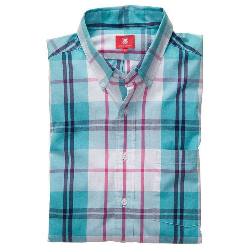 Southern Shirt in Turquoise Plaid by Southern Proper - Country Club Prep