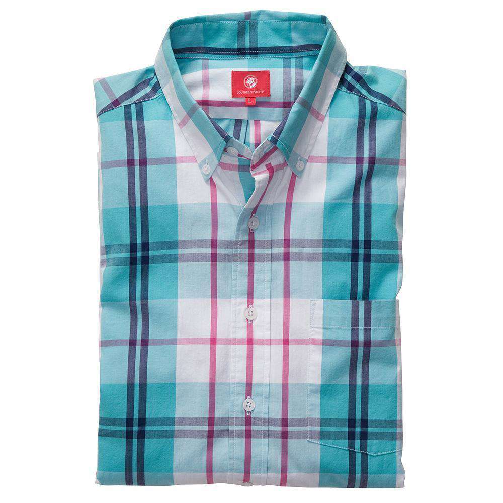 Southern Shirt in Turquoise Plaid by Southern Proper - Country Club Prep