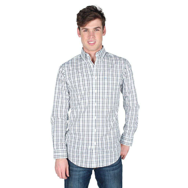 Sport Shirt in Navy and Baby Blue Gingham by Coast - Country Club Prep